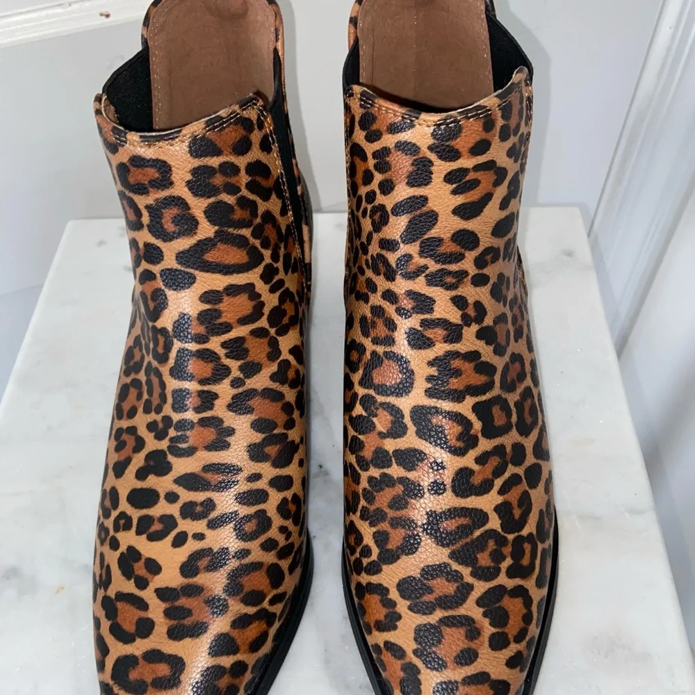 🐆 EXCELLENT CONDITION A RIDER GIRL LEOPARD ANKLE BOOTIE WOMENS SIZE 8 - Picture 7 of 11